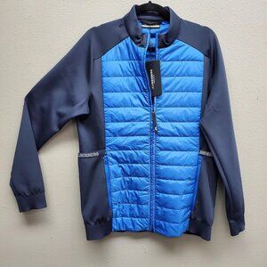 J Lindeberg Kenny Hybrid Jacket Mens Medium Blue Primaloft Insulated Lightweight